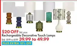 Boscov's Rechargeable Decorative Touch Lamps offer