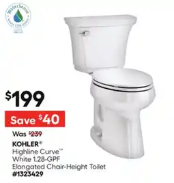 Lowe's Highline Curve White 1.28-GPF Elongated Chair-Height Toilet offer