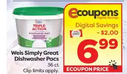 Weis Markets Weis Simply Great Dishwasher Pacs offer