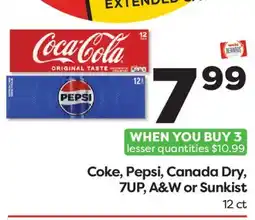 Weis Markets Coke, Pepsi, Canada Dry, 7UP, A & W or Sunkist offer