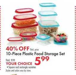 Boscov's 10-Piece Plastic Food Storage Set offer