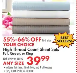 Boscov's High Thread Count Sheet Sets offer