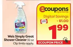 Weis Markets Weis Simply Great Shower Cleaner offer