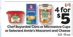 Weis Markets Chef Boyardee Cans or Microwave Cups or Selected Annie's Macaroni and Cheese offer