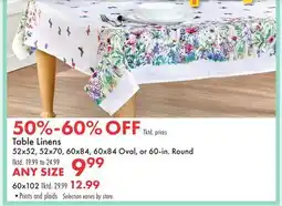 Boscov's Table Linens offer