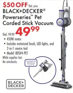 Boscov's BLACK + DECKER Powerseries Pet Corded Stick Vacuum offer