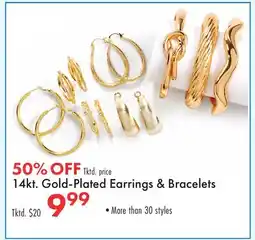 Boscov's 14kt Gold-Plated Earrings & Bracelets offer