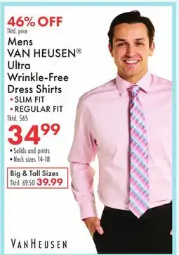 Boscov's Mens VAN HEUSEN Ultra Wrinkle-Free Dress Shirts offer