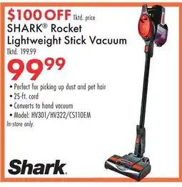 Boscov's SHARK Rocket Lightweight Stick Vacuum offer