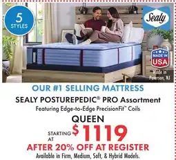 Boscov's SEALY POSTUREPEDIC PRO Assortment offer