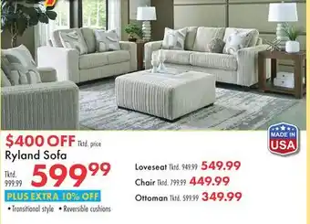 Boscov's Ryland Sofa offer