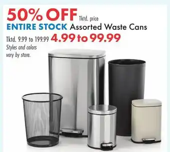 Boscov's ENTIRE STOCK Assorted Waste Cans offer