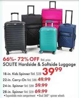 Boscov's SOLITE Hardside & Softside Luggage offer