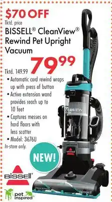 Boscov's BISSELL CleanView Rewind Pet Upright Vacuum offer
