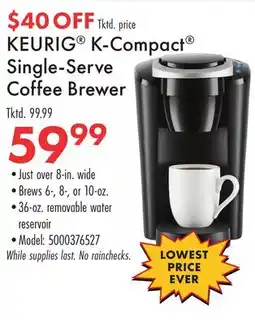 Boscov's KEURIG K-Compact Single-Serve Coffee Brewer offer