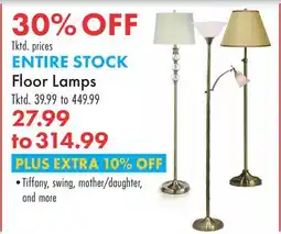 Boscov's ENTIRE STOCK Floor Lamps offer