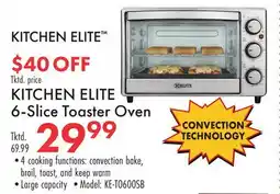 Boscov's KITCHEN ELITE 6-Slice Toaster Oven offer