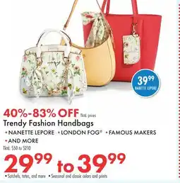 Boscov's Trendy Fashion Handbags offer