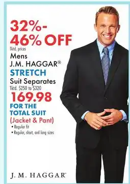Boscov's Mens J. M. HAGGAR STRETCH Suit Separates offer