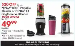 Boscov's NINJA Blast Portable Blender or NINJA Fit Single-Serve Blender offer