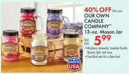Boscov's OUR OWN CANDLE COMPANY 13-oz. Mason Jar offer