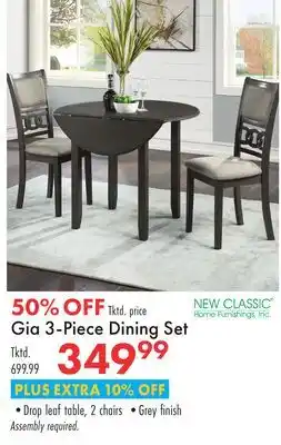 Boscov's Gia 3-Piece Dining Set offer