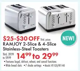 Boscov's RAMJOY 2-Slice & 4-Slice Stainless-Steel Toasters offer