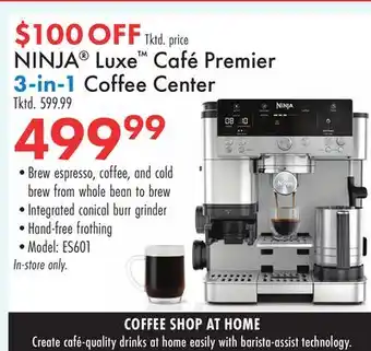 Boscov's NINJA Luxe Café Premier 3-in-1 Coffee Center offer
