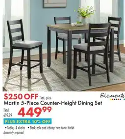 Boscov's Martin 5-Piece Counter-Height Dining Set offer