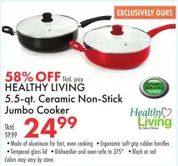 Boscov's HEALTHY LIVING 5.5-qt. Ceramic Non-Stick Jumbo Cooker offer
