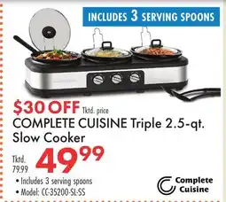 Boscov's COMPLETE CUISINE Triple 2.5-qt. Slow Cooker offer