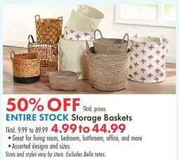 Boscov's ENTIRE STOCK Storage Baskets offer