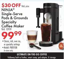 Boscov's NINJA Single-Serve Pods & Grounds Specialty Coffee Maker offer