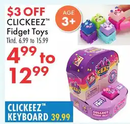 Boscov's CLICKEEZ Fidget Toys offer