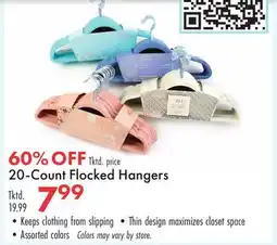Boscov's 20-Count Flocked Hangers offer