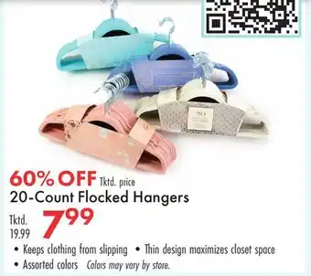 Boscov's 20-Count Flocked Hangers offer