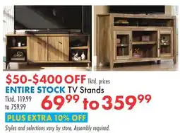 Boscov's ENTIRE STOCK TV Stands offer