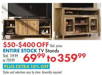 Boscov's ENTIRE STOCK TV Stands offer