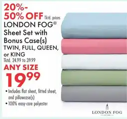 Boscov's LONDON FOG Sheet Set with Bonus Case (s) offer