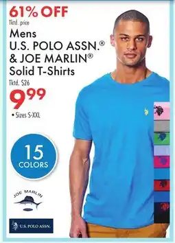 Boscov's Mens U.S POLO ASSN. & JOE MARLIN Solid T-Shirts offer