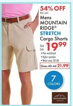 Boscov's Mens MOUNTAIN RIDGE STRETCH Cargo Shorts offer