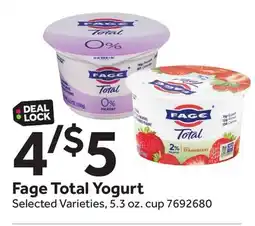 Stop&Shop Fage Total Yogurt offer