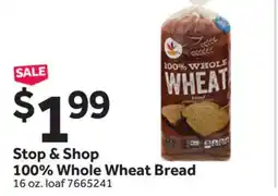 Stop&Shop Stop & Shop 100% Whole Wheat Bread offer
