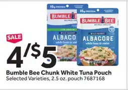 Stop&Shop Bumble Bee Chunk White Tuna Pouch offer