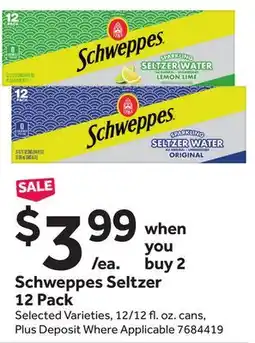 Stop&Shop Schweppes Seltzer offer