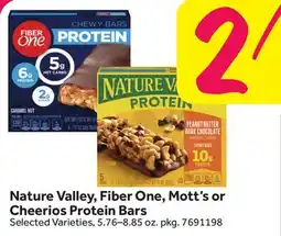 Stop&Shop Nature Valley, Fiber One, Mott's or Cheerios Protein Bars offer