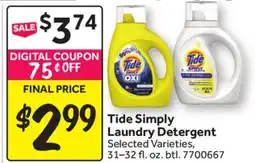 Stop&Shop Tide Simply Laundry Detergent offer
