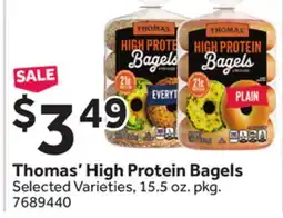 Stop&Shop Thomas' High Protein Bagels offer