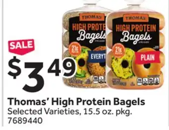 Stop&Shop Thomas' High Protein Bagels offer