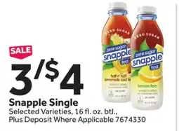 Stop&Shop Snapple Single offer